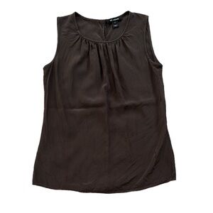 St. John silk brown sleeveless top